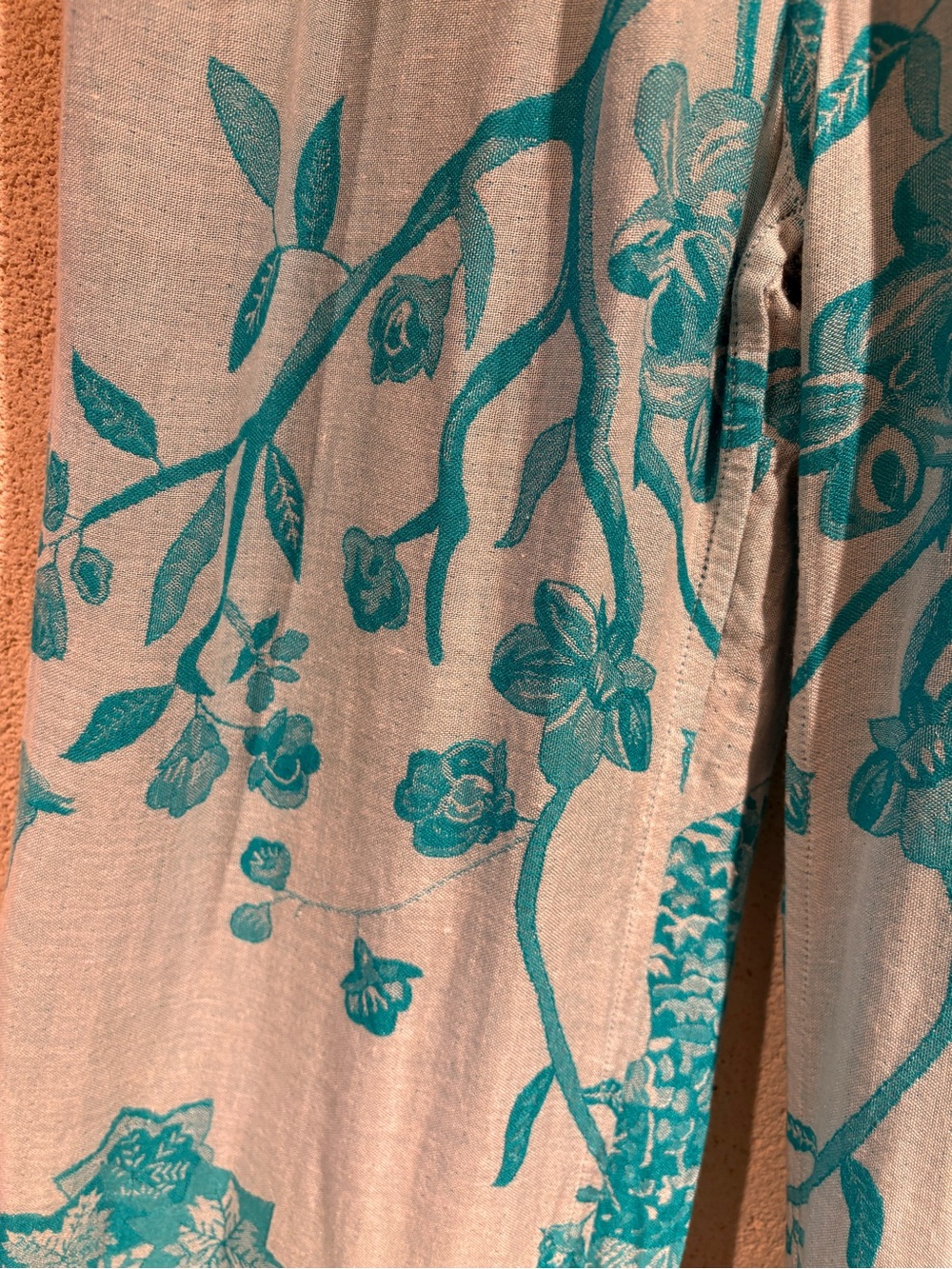 Turquoise Floral Wide-Leg Palazzo Pants - Picture 4 of 4